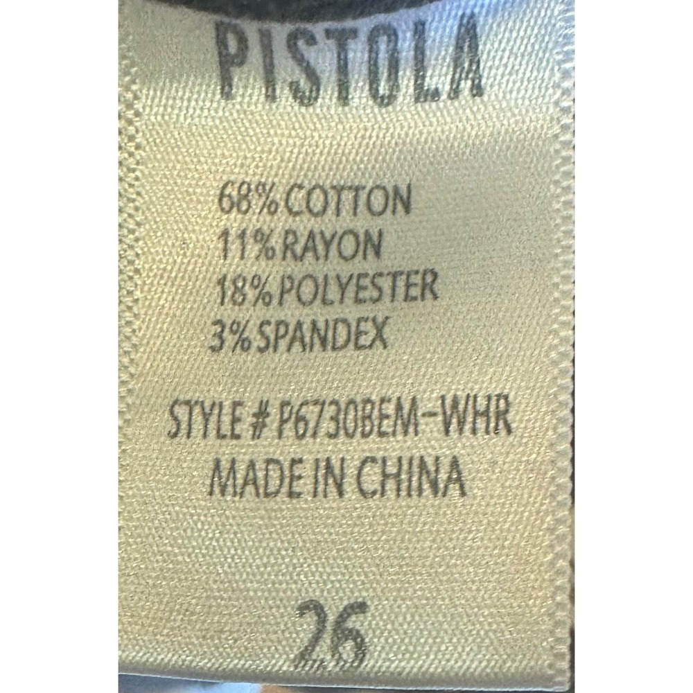 Women's Pistola Black Skinny‎ Jeans Dark Wash Raw Chewed Hem size 26 - Picture 8 of 11